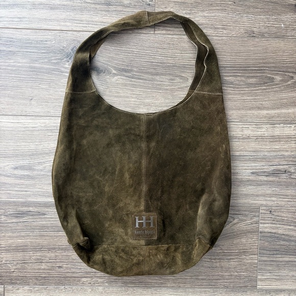 Haute Hippie Handbags - Haute Hippie Olive Green Suede Hobo Bag